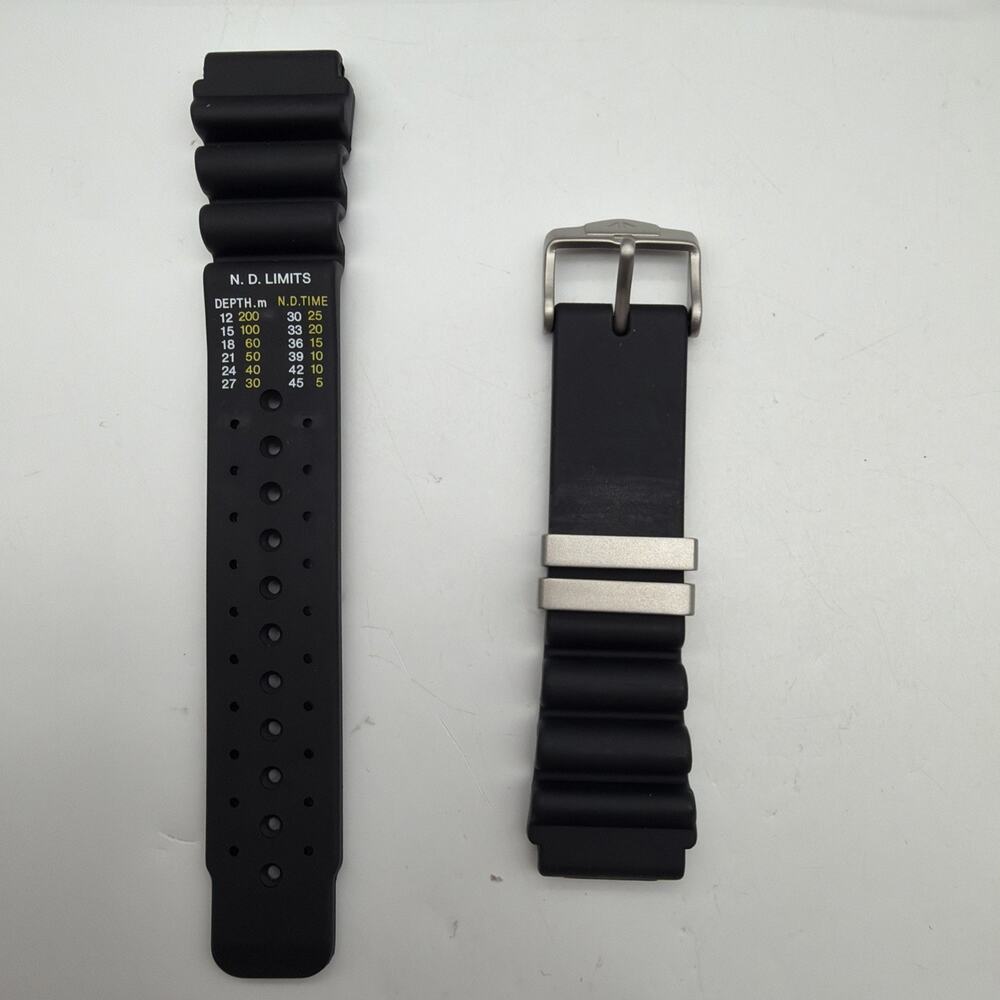CITIZEN SILVER BUCKLE 20MM N D LIMITS BLACK RUBBER WATCH BAND STRAP 59-G0151 Oem